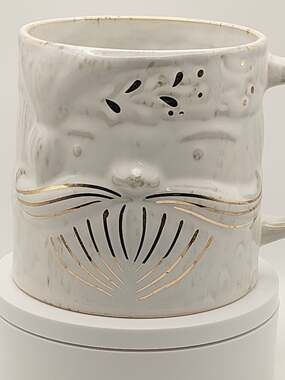 Anthropologie Yuletide Santa Claus Christmas Mug with Gold Accents